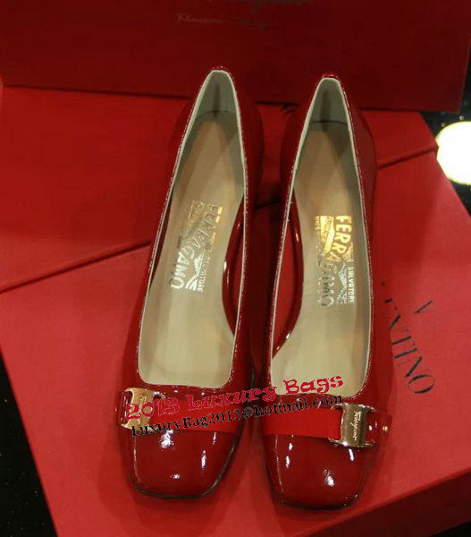 Ferragamo Patent Leather Pump FL0506 Red