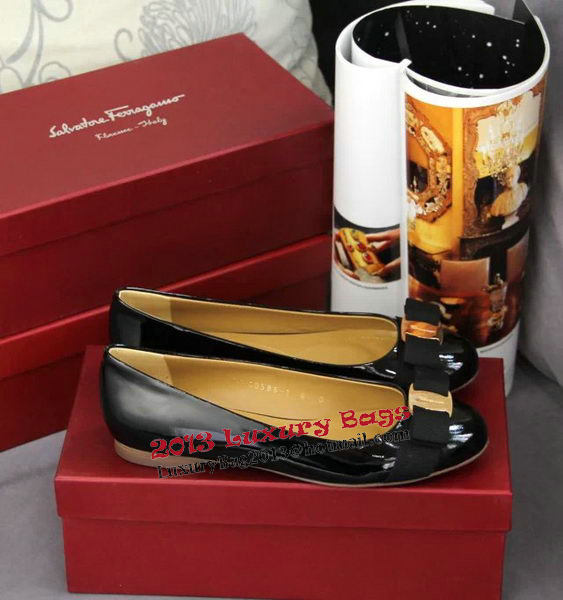 Ferragamo Patent Leather Pump FL0515 Black