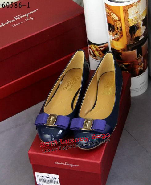 Ferragamo Patent Leather Pump FL0515 Blue