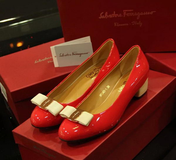 Ferragamo Patent Leather Pump FL0520 Red