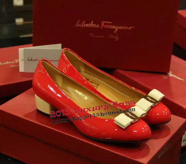 Ferragamo Patent Leather Pump FL0520 Red