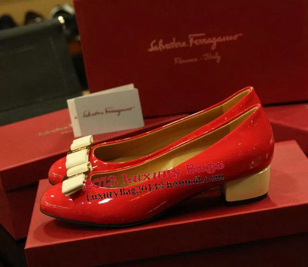 Ferragamo Patent Leather Pump FL0520 Red