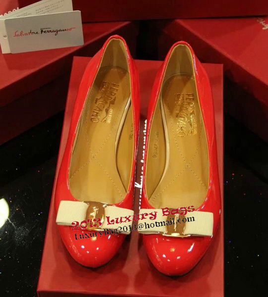 Ferragamo Patent Leather Pump FL0520 Red