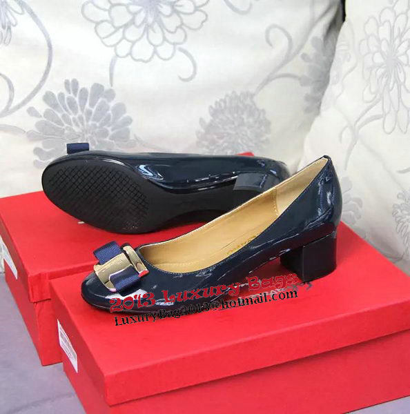 Ferragamo Patent Leather Pump FL0530 Blue