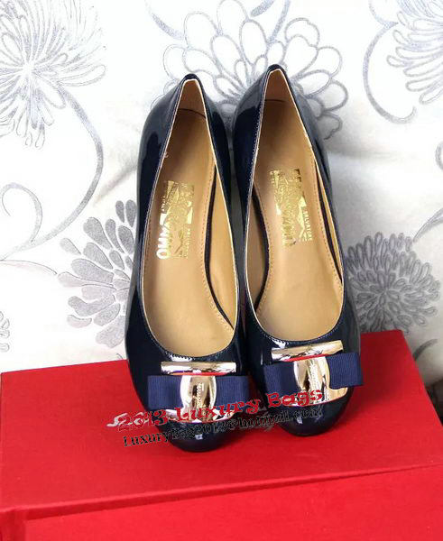 Ferragamo Patent Leather Pump FL0530 Blue