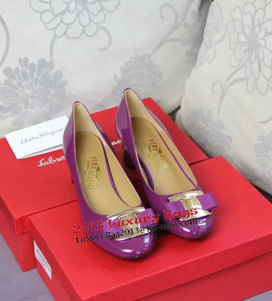 Ferragamo Patent Leather Pump FL0530 Purple