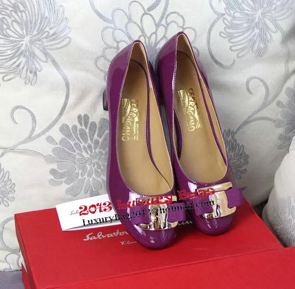 Ferragamo Patent Leather Pump FL0530 Purple