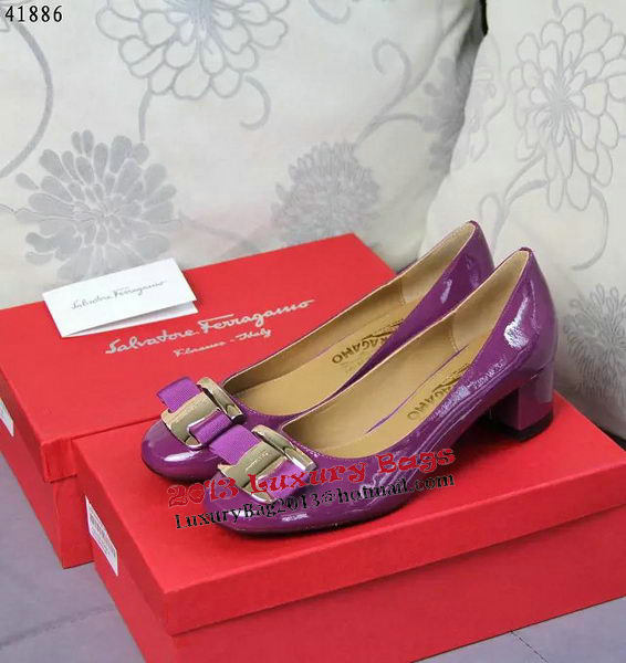 Ferragamo Patent Leather Pump FL0530 Purple