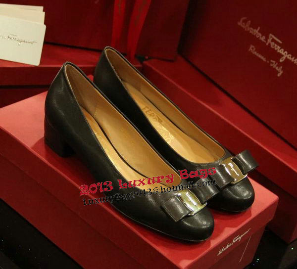 Ferragamo Sheepskin Leather Pump FL0505 Black