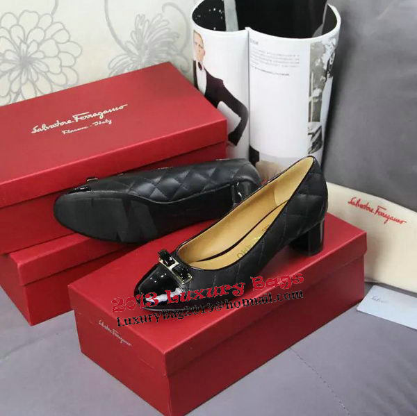 Ferragamo Sheepskin Leather Pump FL0527 Black