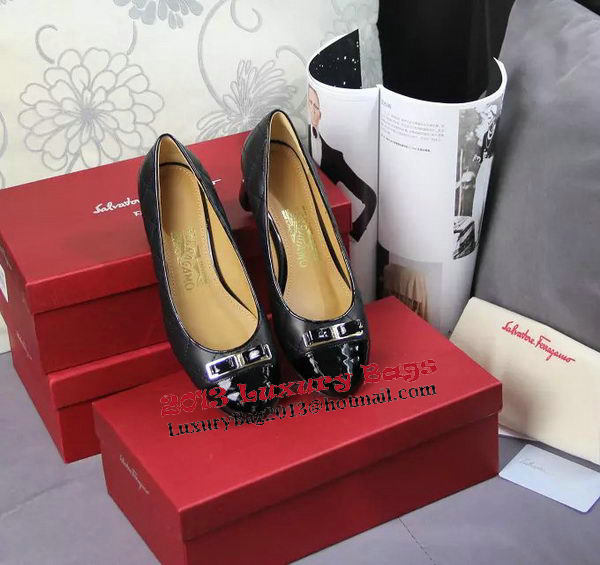 Ferragamo Sheepskin Leather Pump FL0527 Black