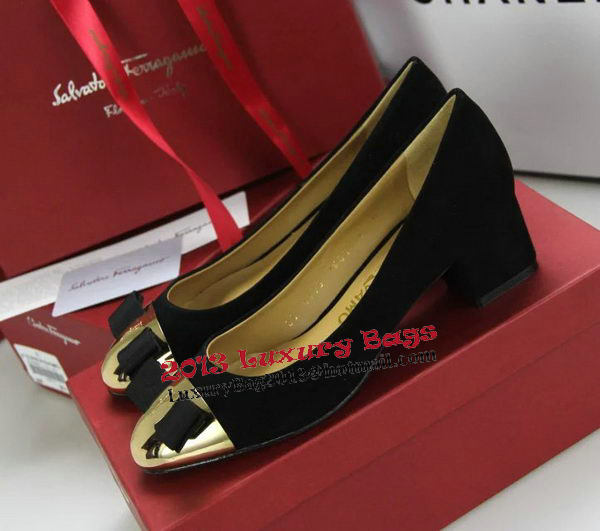 Ferragamo Suede Leather Pump FL0551 Black