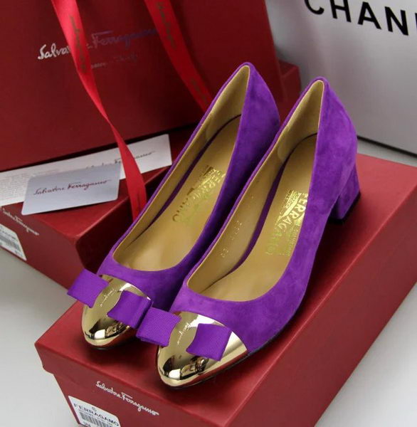 Ferragamo Suede Leather Pump FL0551 Purple