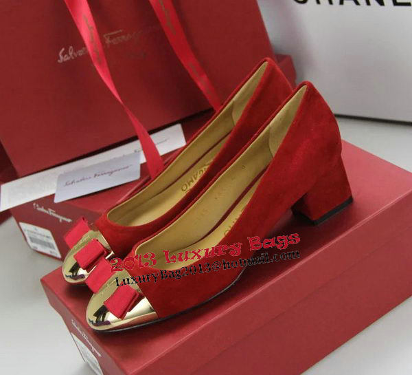 Ferragamo Suede Leather Pump FL0551 Red