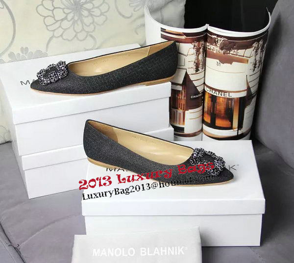 Manolo Blahnik Crystal Ballerina MB066CK Black