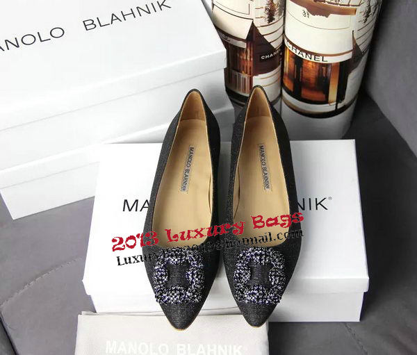 Manolo Blahnik Crystal Ballerina MB066CK Black