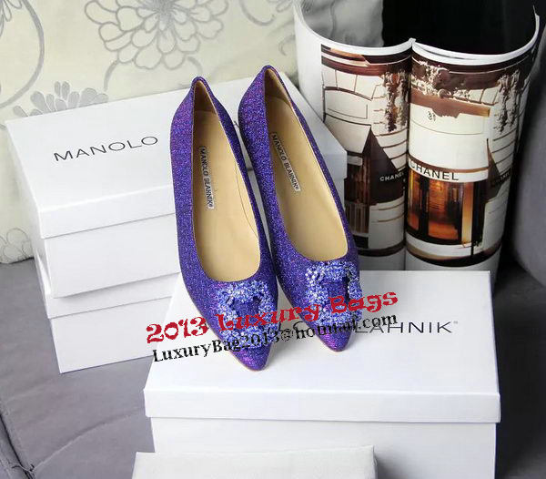 Manolo Blahnik Crystal Ballerina MB066CK Blue