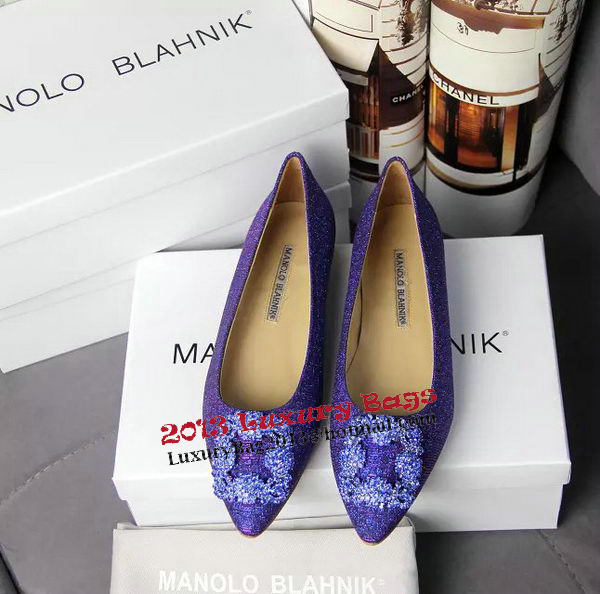 Manolo Blahnik Crystal Ballerina MB066CK Blue