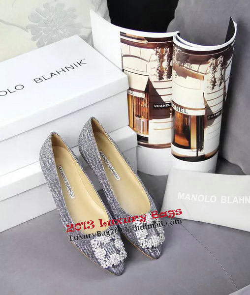 Manolo Blahnik Crystal Ballerina MB066CK Grey