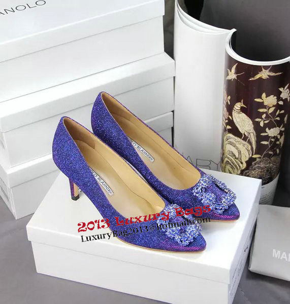 Manolo Blahnik Crystal Pump MB062CK Blue