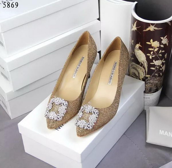 Manolo Blahnik Crystal Pump MB062CK Gold