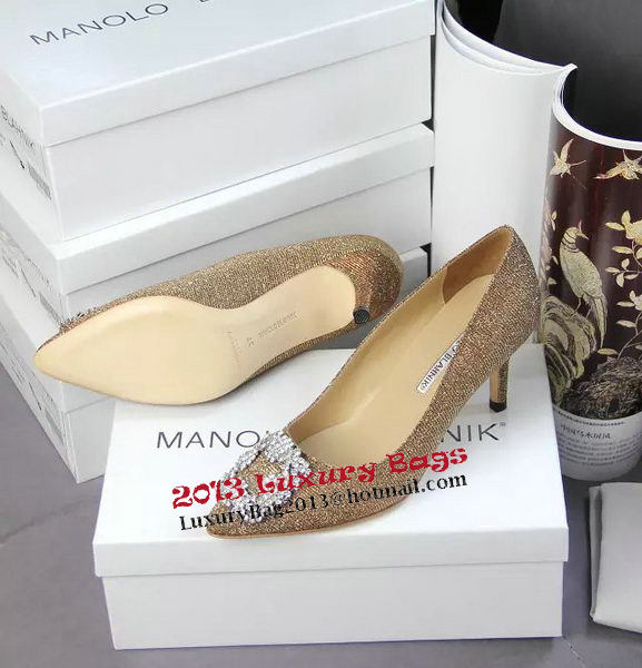 Manolo Blahnik Crystal Pump MB062CK Gold