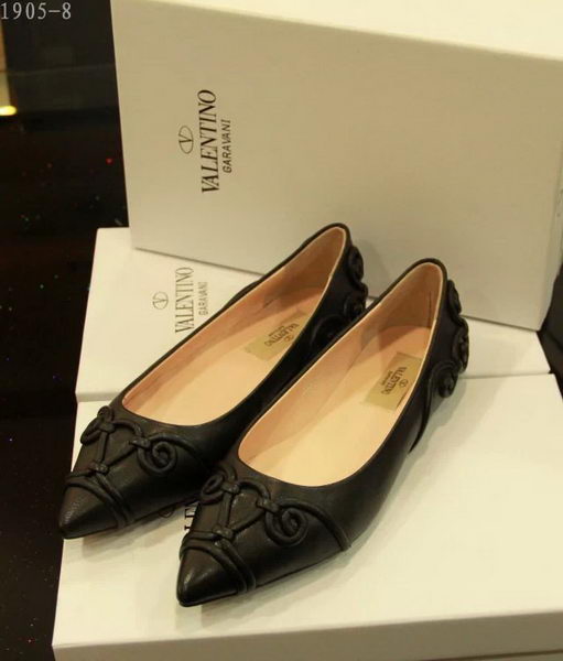 Valentino Point-Toe Ballerina Sheepskin VT404CK Black