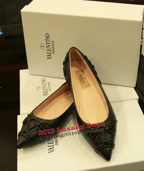 Valentino Point-Toe Ballerina Sheepskin VT404CK Black