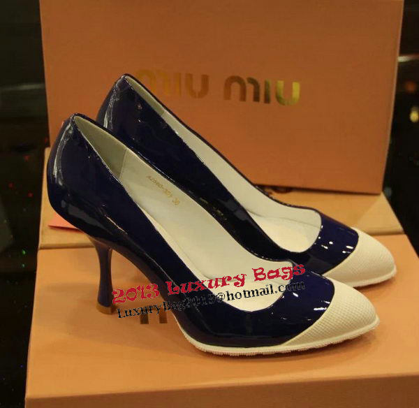 miu miu Patent Leather Point-Toe Pumps MM319CK Blue