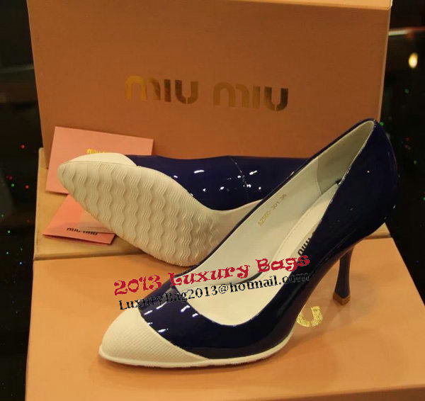 miu miu Patent Leather Point-Toe Pumps MM319CK Blue