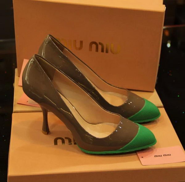 miu miu Patent Leather Point-Toe Pumps MM319CK Green