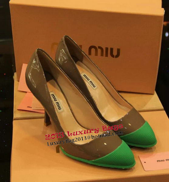 miu miu Patent Leather Point-Toe Pumps MM319CK Green