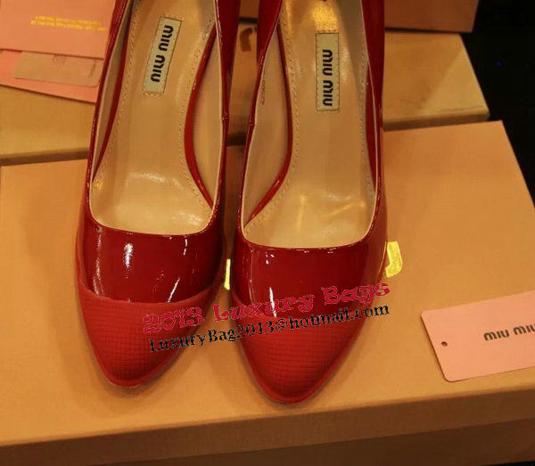 miu miu Patent Leather Point-Toe Pumps MM319CK Red