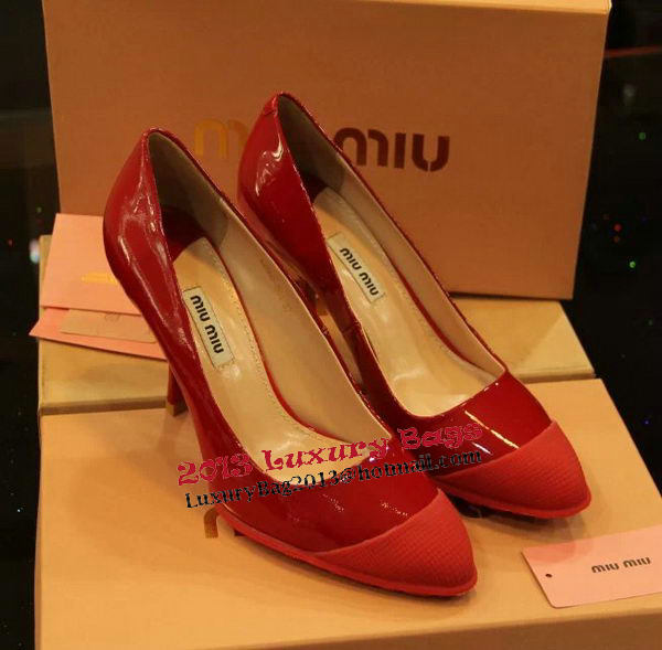 miu miu Patent Leather Point-Toe Pumps MM319CK Red