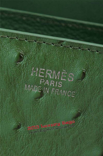 Hermes Ostrich Leather Flap Shoulder Bag H8075 Green