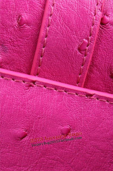 Hermes Ostrich Leather Flap Shoulder Bag H8075 Rose