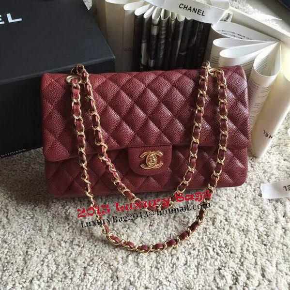 Chanel 2.55 Series Flap Bag Original Caviar Leather A1112 Burgundy