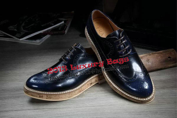 Prada Men Casual Shoes Calfskin Leather PD379 Royal
