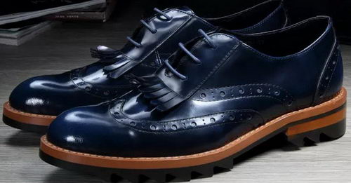 Prada Men Casual Shoes Calfskin Leather PD382 Royal