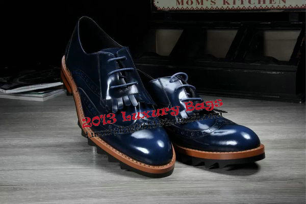 Prada Men Casual Shoes Calfskin Leather PD382 Royal