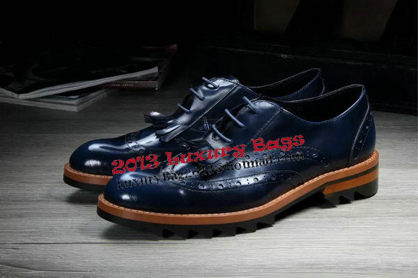 Prada Men Casual Shoes Calfskin Leather PD382 Royal