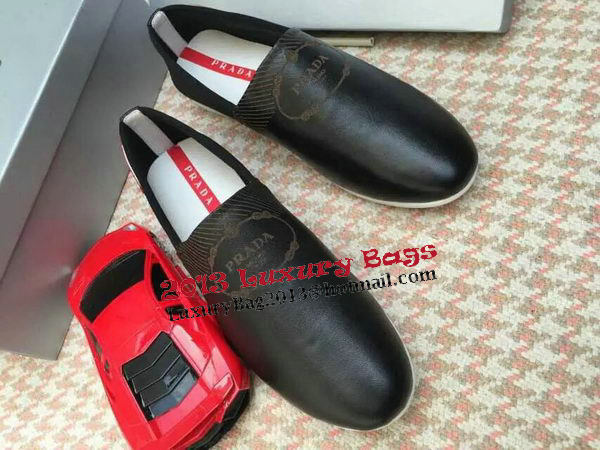 Prada Casual Shoes Calfskin Leather PD384 Black