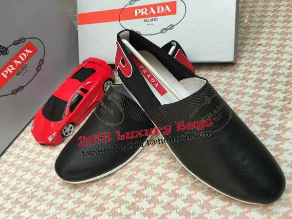 Prada Casual Shoes Calfskin Leather PD384 Black