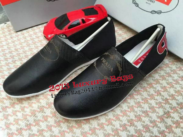 Prada Casual Shoes Calfskin Leather PD384 Black