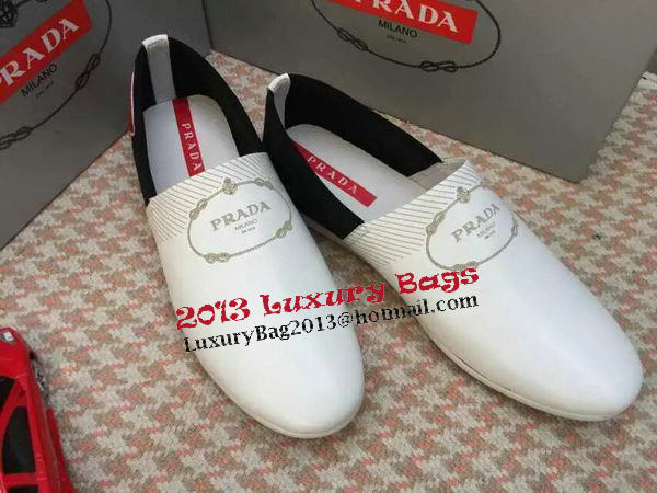 Prada Casual Shoes Calfskin Leather PD384 White