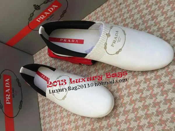 Prada Casual Shoes Calfskin Leather PD384 White