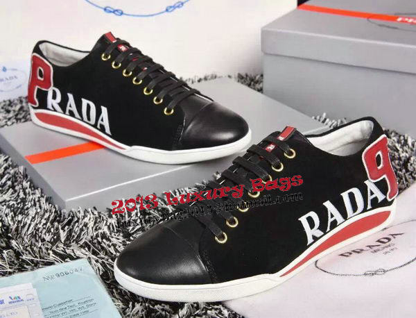 Prada Casual Shoes Calfskin Leather PD388 Black