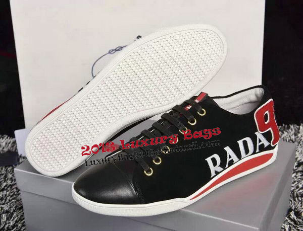 Prada Casual Shoes Calfskin Leather PD388 Black