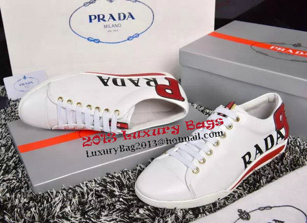 Prada Casual Shoes Calfskin Leather PD388 White