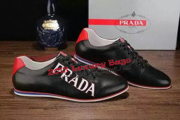 Prada Casual Shoes Calfskin Leather PD392 Black